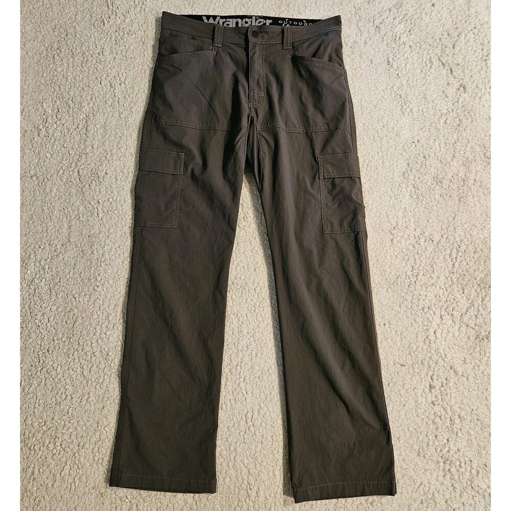 Wrangler Outdoor Cargo Hiking Pants Men's Grey Size 32x32 Lightweight Utility